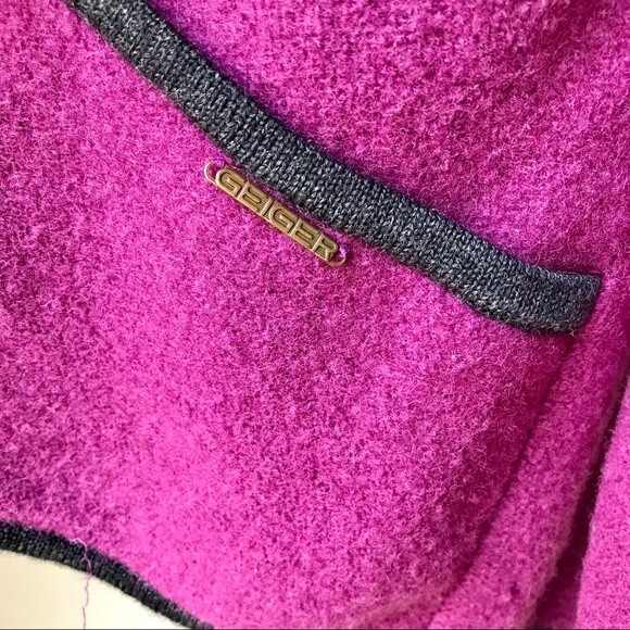 Boiled Wool Coat Magenta Pink Purple GEIGER of Austria Blazer Coat Jacket - Picture 6 of 7